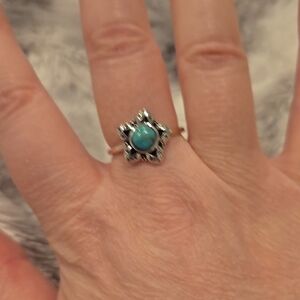 Sterling Silver Star Ring with Turquoise Stone Brand New In Box